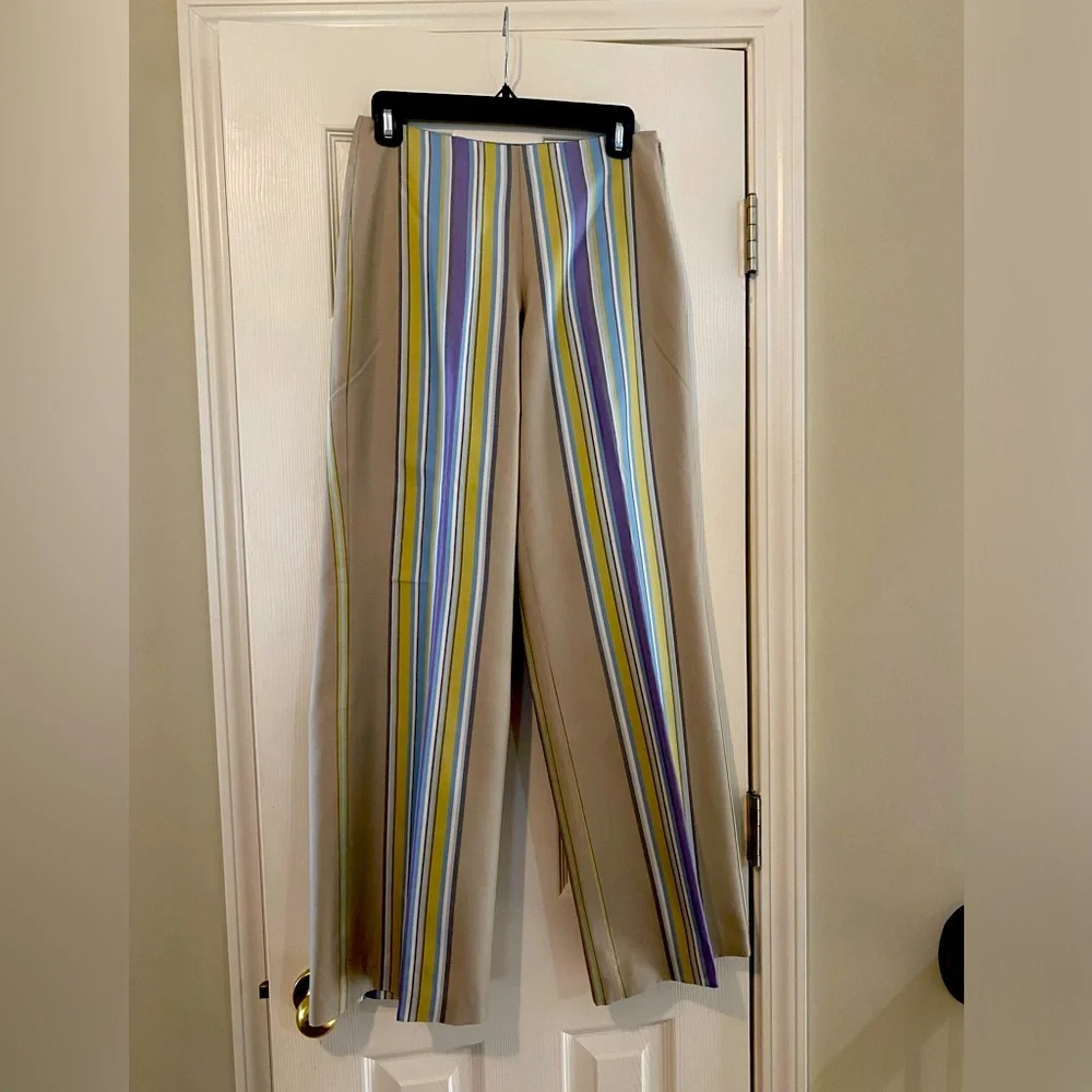 Tommy Bahama Silk Striped Wide Leg Pants Size 2 NWT